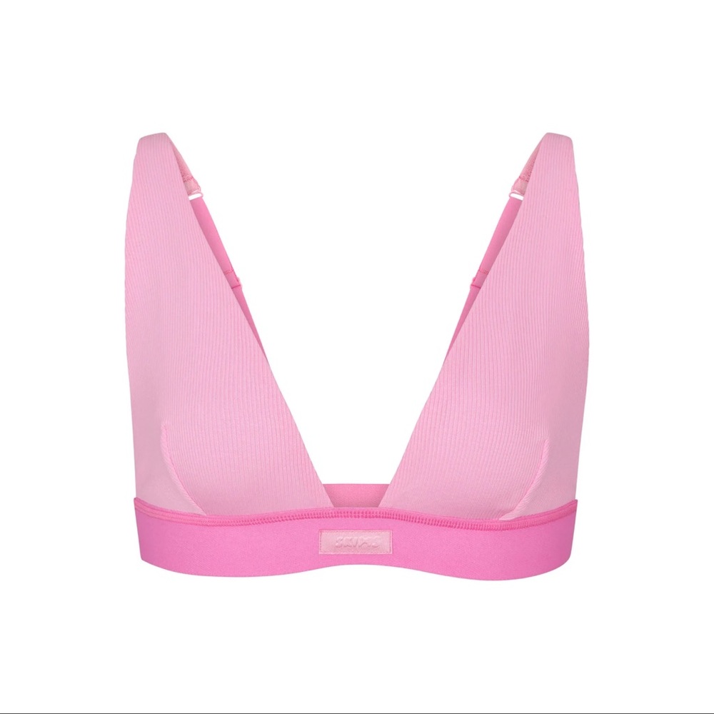 SKIMS COTTON PLUNGE BRA IN BUBBLEGUM PINK BRAND NEW